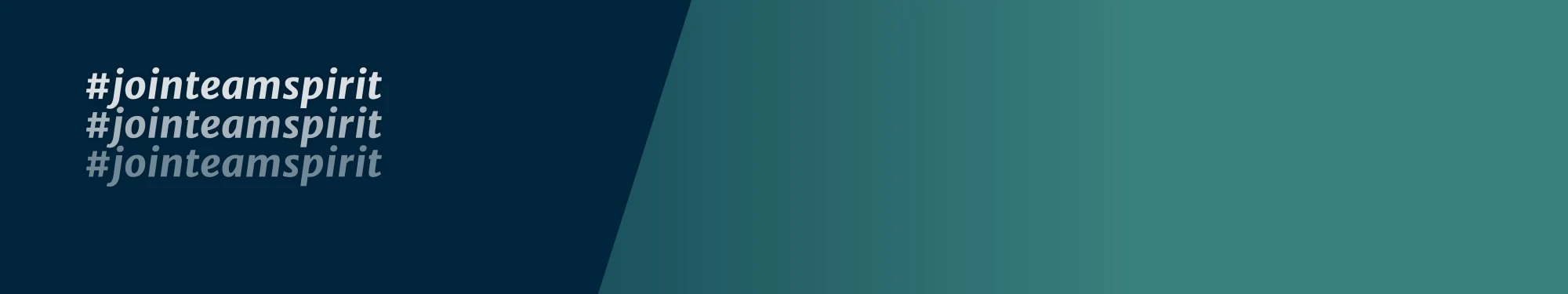 Gr&uuml;ner Banner mit Schriftzug "#jointeamspirit" | SPIRIT/21