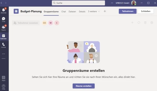 Abbildung 3: Erweitere Besprechungsoptionen f&uuml;r den Wartebereich | SPIRIT/21