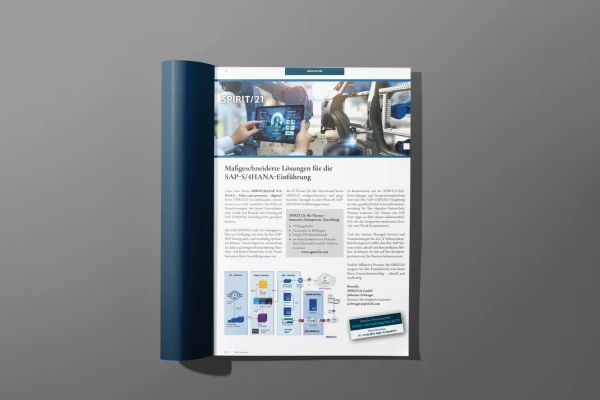 Eine aufgeklappte Zeitschrift mit dem ver&ouml;ffentlichten Beitrag | SPIRIT/21