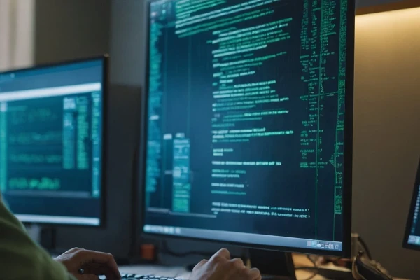 Über-die-Schulter-Blick eines Programmierers bei der Entwicklung | SPIRIT/21