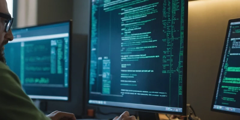 Über-die-Schulter-Blick eines Programmierers bei der Entwicklung | SPIRIT/21